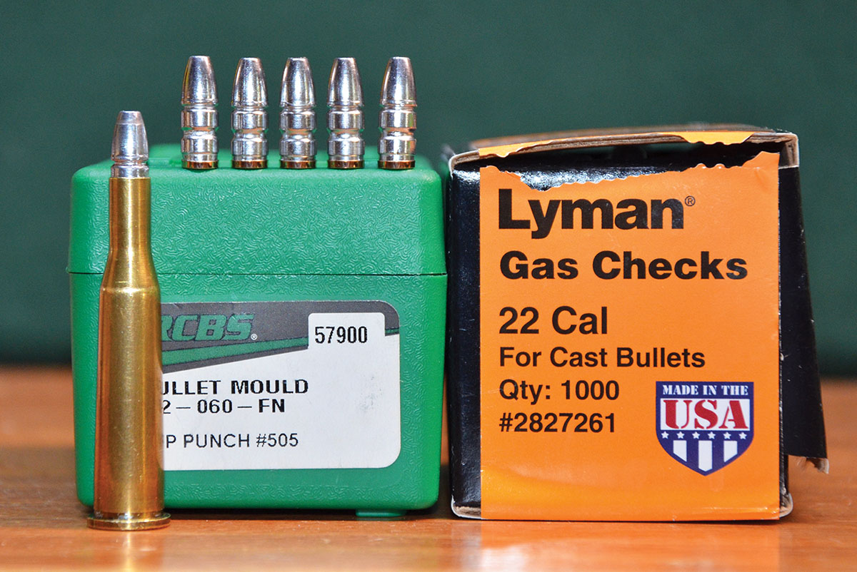 Casting bullets is an excellent route to economical shooting a rifle in 22 Hi-Power and the RCBS No. 22-060-FN mould drops them of the correct diameter and weight for acceptable accuracy in rifles with good barrels.